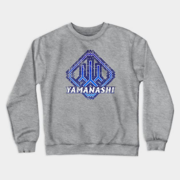 Yamanashi Prefecture Japanese Symbol Distressed Crewneck Sweatshirt by PsychicCat